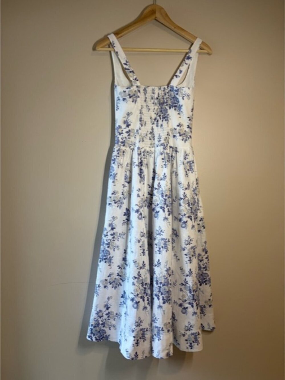 NEW Reformation Janu Midi Linen Dress Lana Floral Blue White | US 0 / UK 4 - Picture 8 of 15